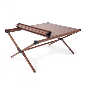 Ozark Trail Aluminum Roll-Top Camping Table,Dark Brown