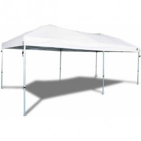 Ozark Trail 20' x 10'Straight Leg (200 Sq. ft Coverage),White,Outdoor Easy Pop up Canopy