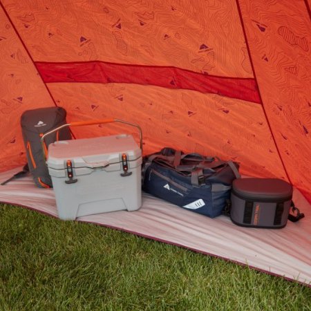 Ozark Trail Orange Sun Shelter Beach Tent,11.25' x 8.25' with Gear Storage and UV Protection