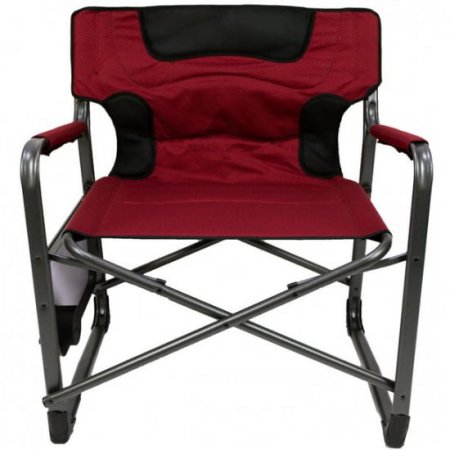 Ozark Trail XXL Folding Padded Director Chair with Side Table,Red