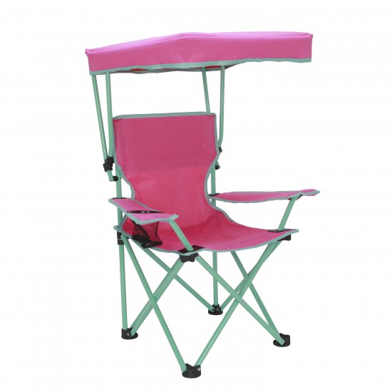 Ozark Trail Kids Canopy Chair with Safety Lock (125 lb. Capacity),Pink/Green